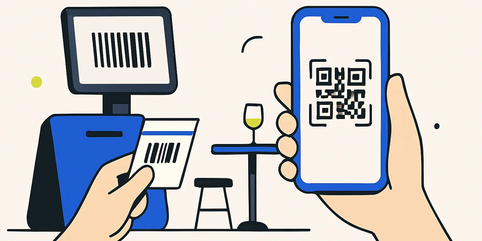 Çizgili ürün barkodu ile kare biçimli QR kodun kullanım alanlarına göre karşılaştırılması