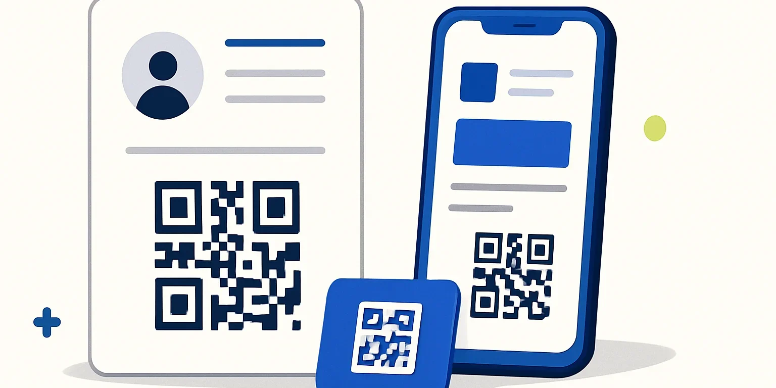 Özgeçmişin iletişim bölümündeki QR kod ve telefonda açılan portföy sayfası