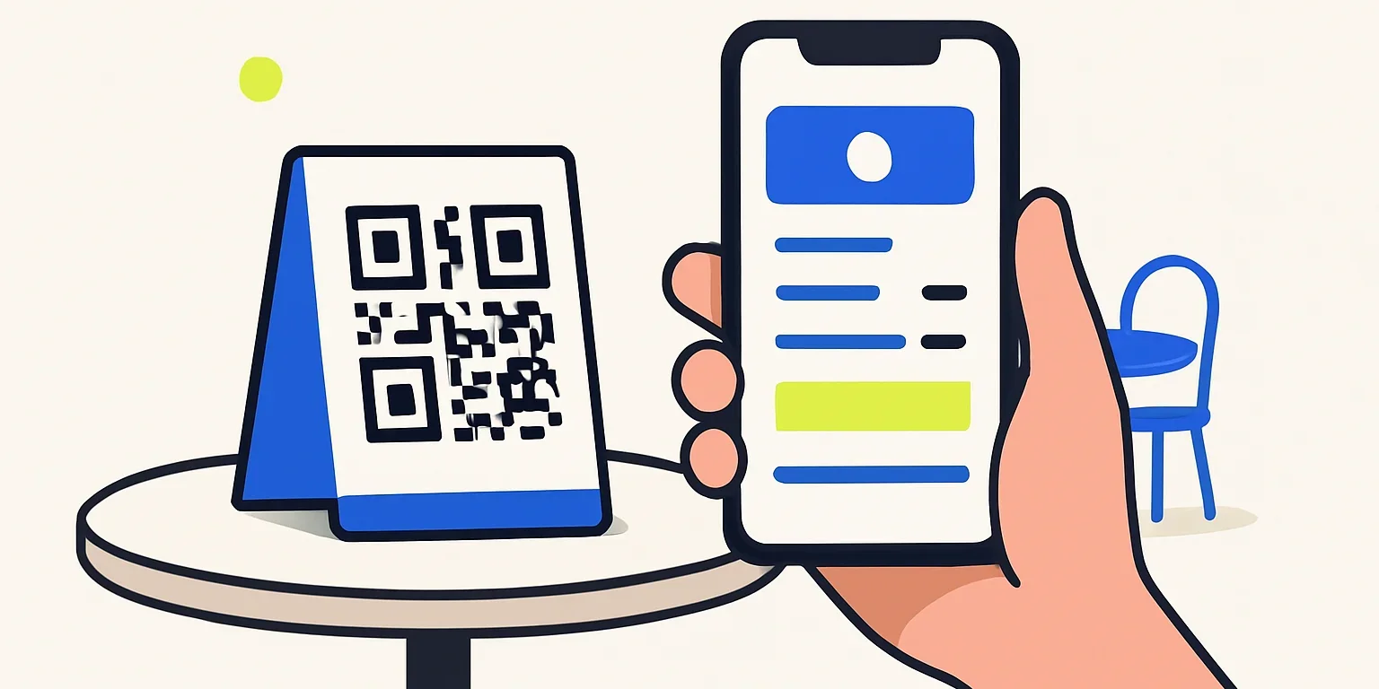 Masada telefonla okutulan restoran QR menüsü